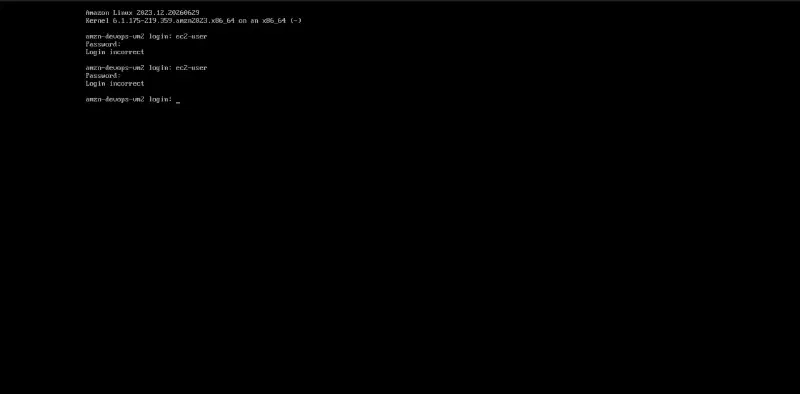Test 3: Console login — “Login incorrect” repeatedly. The password that worked seconds ago is now locked.
