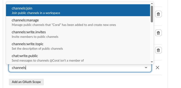 Adding channels:join scope