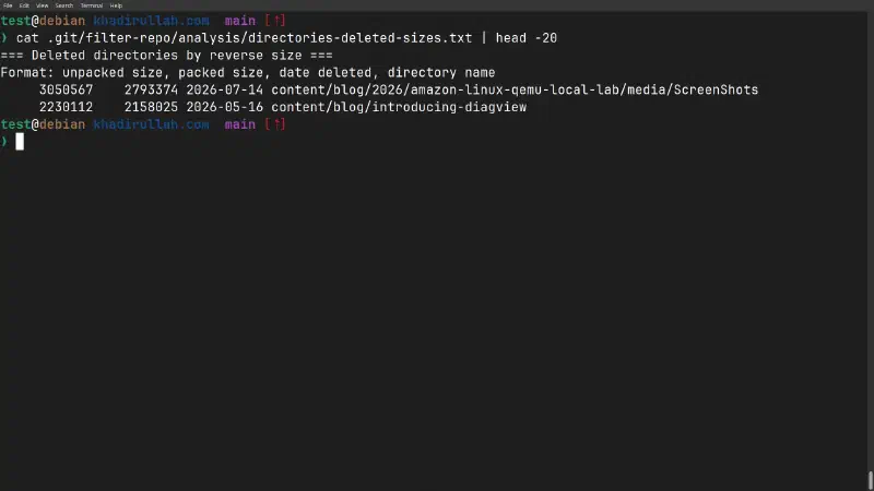 directories-deleted-sizes.txt showing the ScreenShots directory as the #1 deleted directory at 3MB
