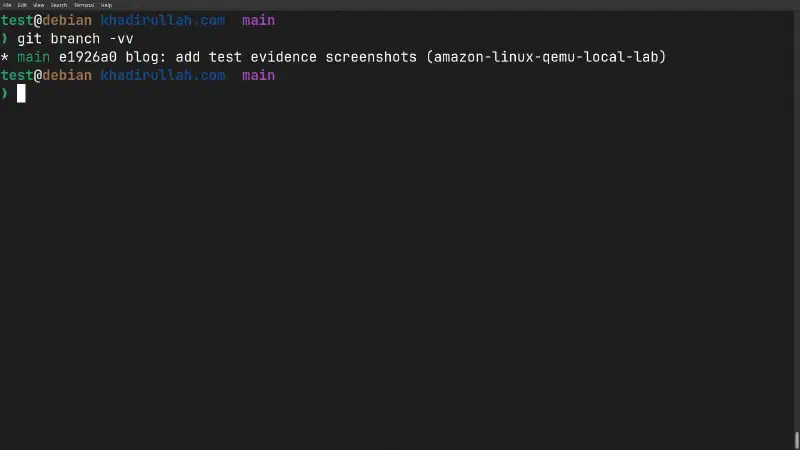 git branch -vv shows no tracking info, which is expected after filter-repo removed the remote