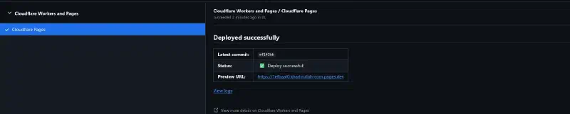 GitHub now showing &ldquo;Deployed successfully&rdquo; for the Cloudflare Pages integration